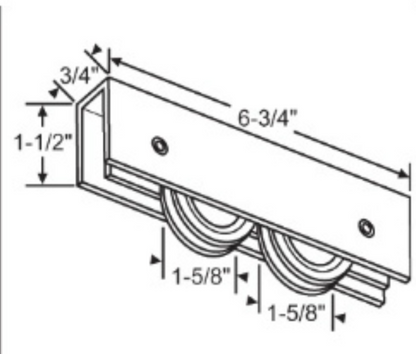 6-3/4" Aluminum Tandem Patio Door Roller Assembly - Heavy-Duty Sliding Door Replacement